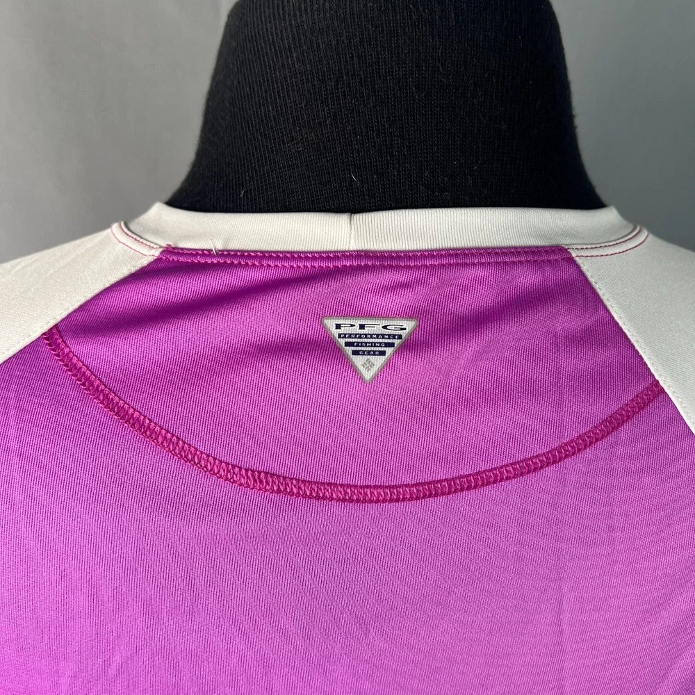 Columbia Sportswear PFG Rash Guard Swim Shirt Womens S Purple White Omni Shade